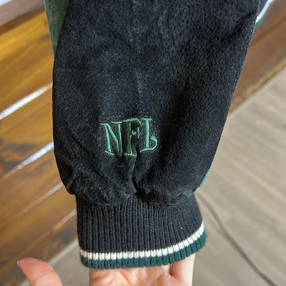 Vintage NY Jets NFL Suede Bomber Jacket- L - Picture 3 of 11